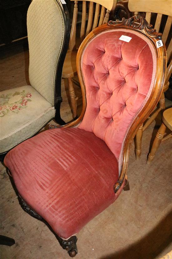 Victorian showwood nursing chair(-)